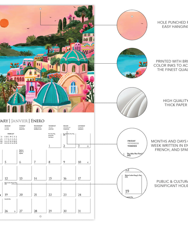 Calendario 2026 Pared 12M - Around the World