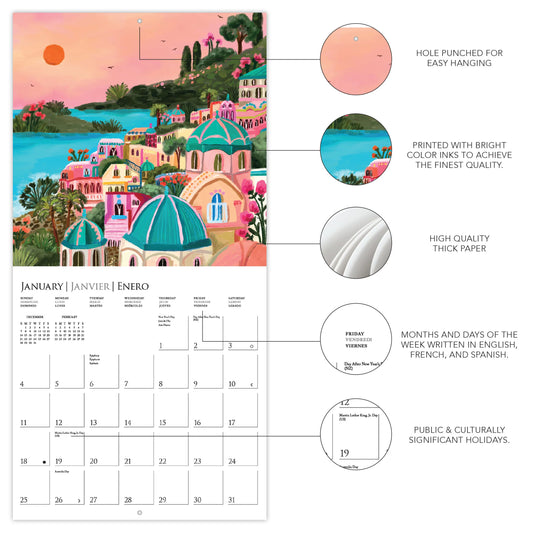 Calendario 2026 Pared 12M - Around the World