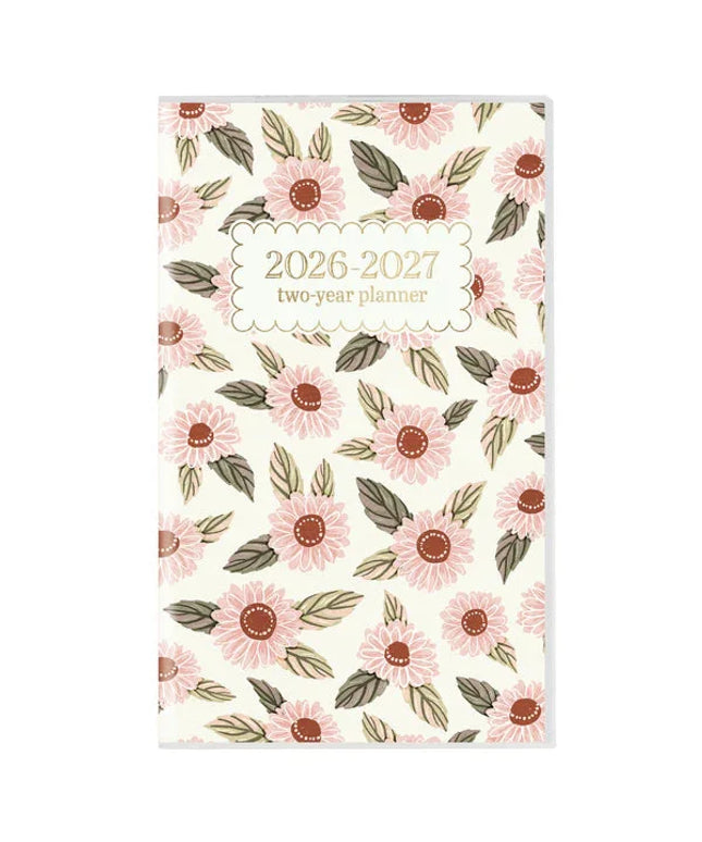 Agenda 2026 Bolsillo Mensual 24M -Floral Rosada