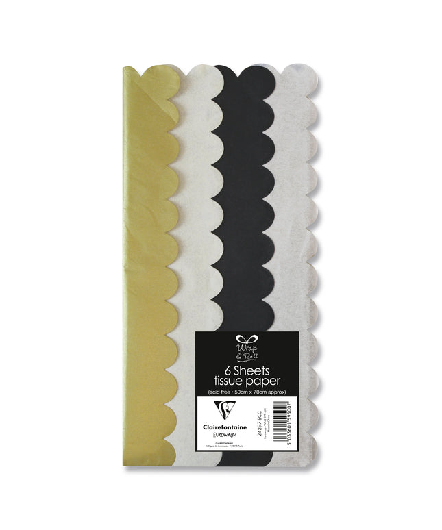 Papel de Seda Metalizado - Bordes Ondulados