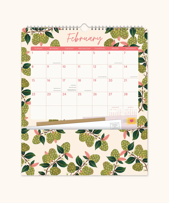 Calendario 2026 12M Con Bolsillos - Fruit and Flora