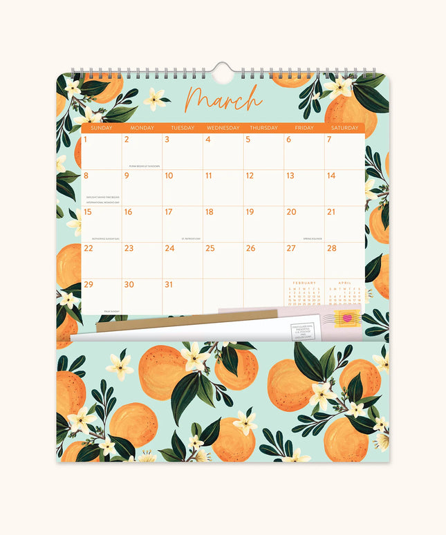 Calendario 2026 12M Con Bolsillos - Fruit and Flora