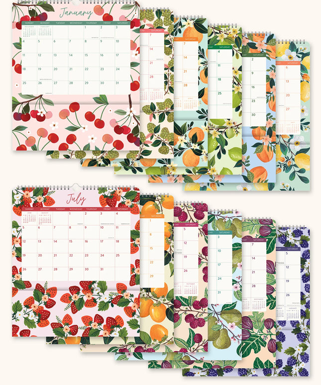 Calendario 2026 12M Con Bolsillos - Fruit and Flora