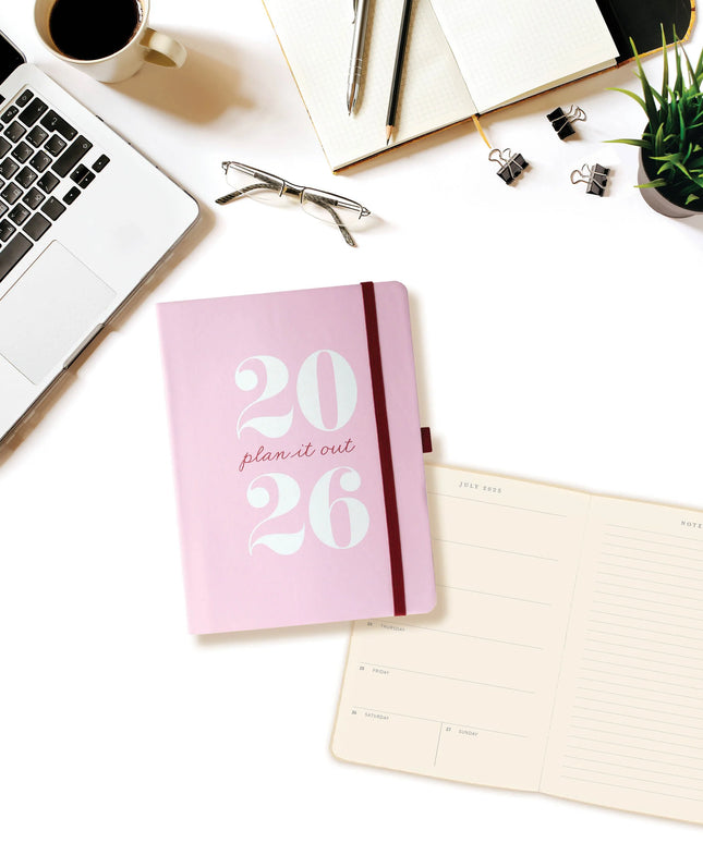 Agenda 2026 18M Semanal A5 - Typographic Pink