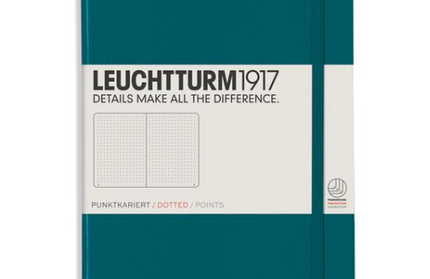 Libreta Mediana Tapa Dura Punteada Pacific Green Bullet