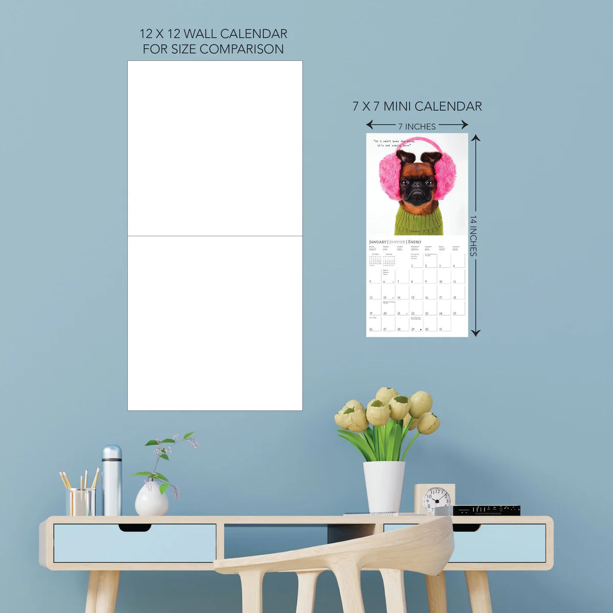 Calendario 2025 Mini Pared 12M - Pawparazzi