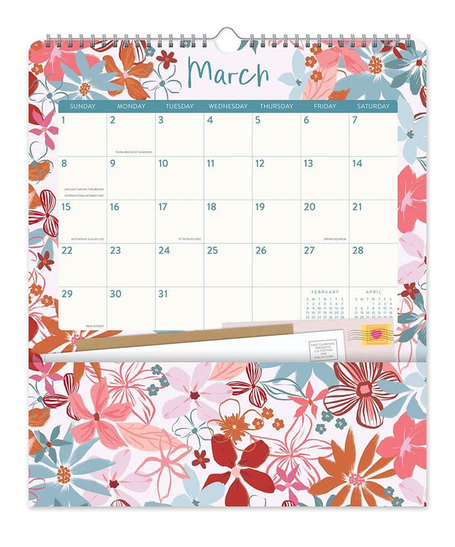 Calendario 2026 12M Con Bolsillos - Secret Garden