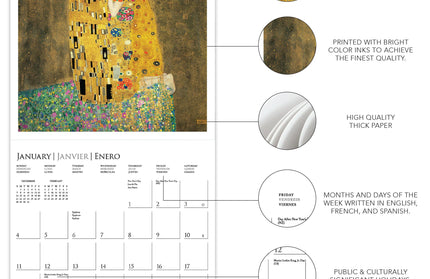 Calendario 2026 Pared 12M - Klimt