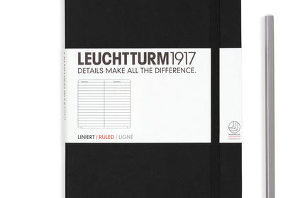 Libreta Mediana Tapa Dura Composición Negra