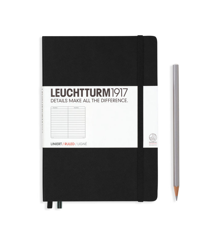 Libreta Mediana Tapa Dura Composición Negra