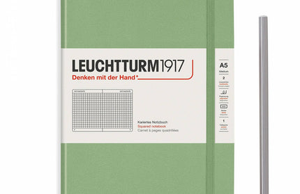 Libreta Mediana Tapa Dura Cuadriculada - Sage
