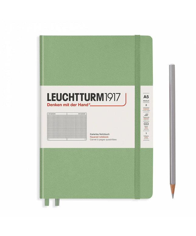 Libreta Mediana Tapa Dura Cuadriculada - Sage