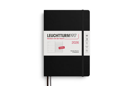 Agenda 2026 Mediana Sem Vista y Libreta 12M - Negro