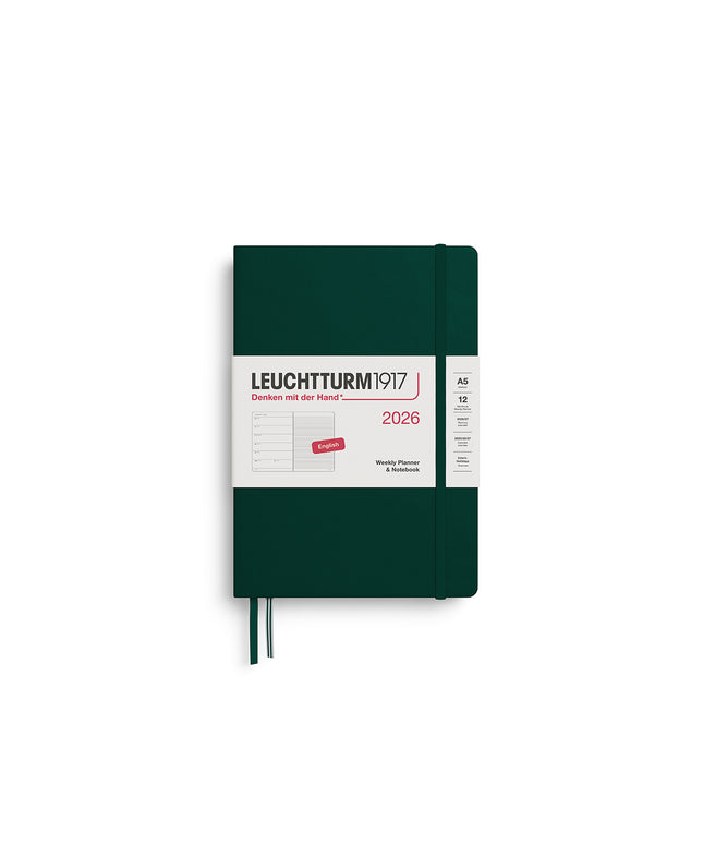 Agenda 2026 Mediana Sem Vista y Libreta 12M - Forest Green