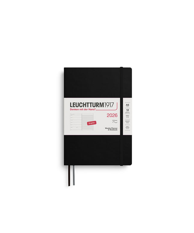 Agenda 2026 Mediana Sem Vista y Libreta 12M TB - Negro