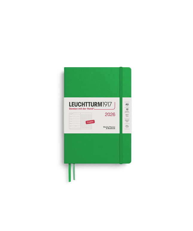 Agenda 2026 Mediana Sem Vista y Punteado 12M - Spring Leaf