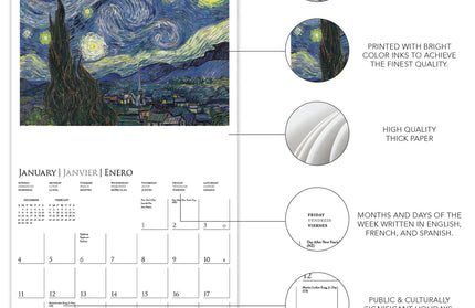 Calendario 2026 Pared 12M - Van Gogh