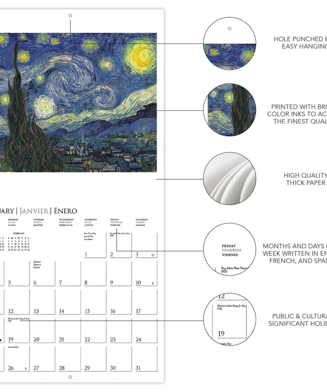 Calendario 2026 Pared 12M - Van Gogh