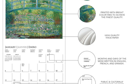 Calendario 2026 Pared Mini 12M - Monet