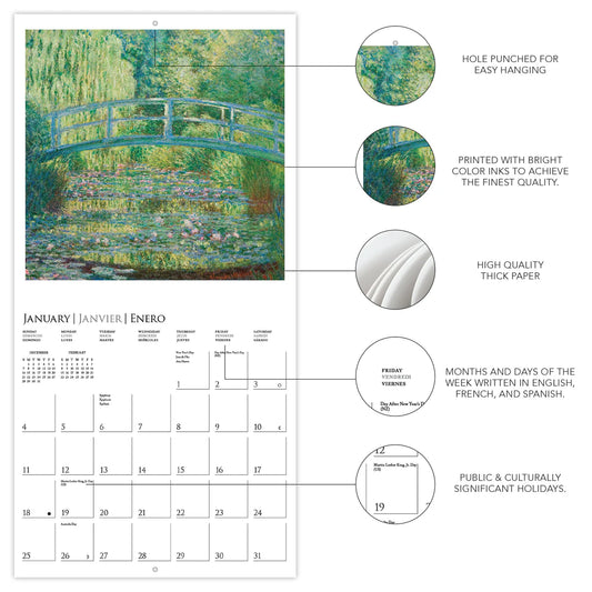 Calendario 2026 Pared Mini 12M - Monet