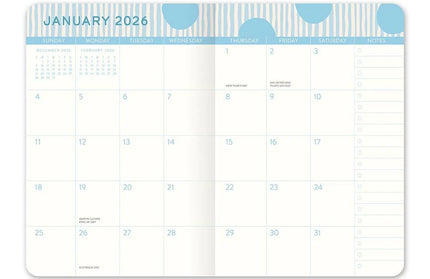 Agenda 2026 Bolsillo Mensual 17M - Puntos Rosados