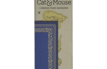 Set de 4 Marcapáginas Metálicos - Gato y Ratón