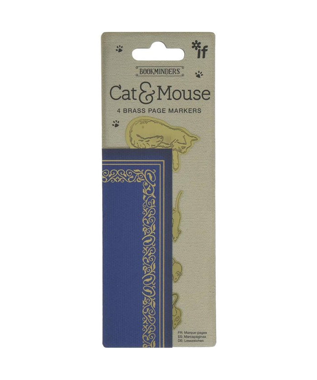 Set de 4 Marcapáginas Metálicos - Gato y Ratón