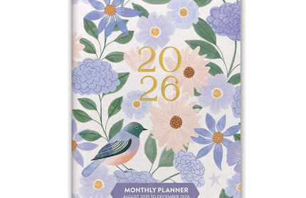 Agenda 2026 Bolsillo Mensual 17M - Pájaros y Flores