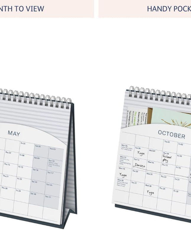 Calendario 2026 Escritorio 12M - Rosa Ribbon