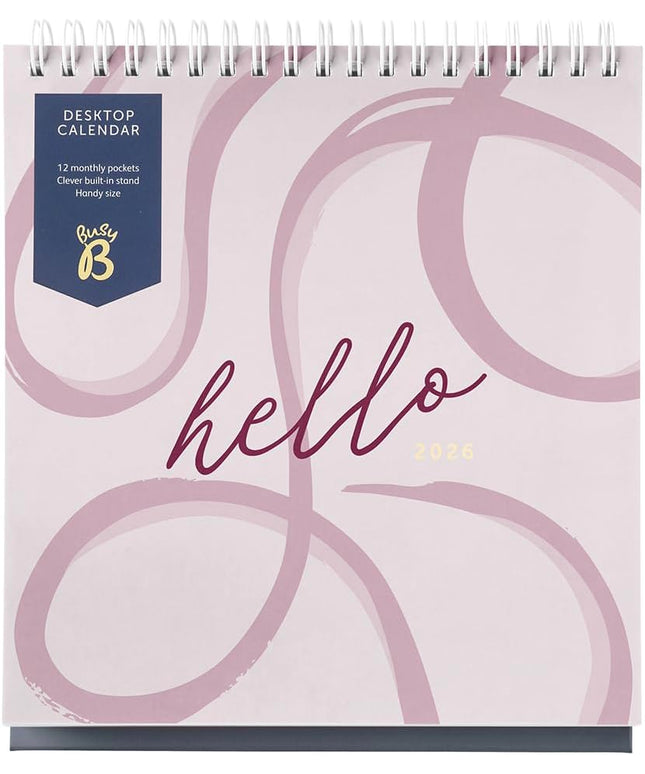 Calendario 2026 Escritorio 12M - Rosa Ribbon