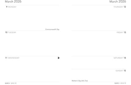 Agenda 2026 12M Bolsillo Sem Vista - Puente sobre nenúfares