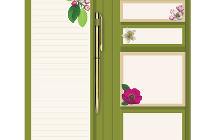 Taco de Notas con Bolígrafo - Floral Vintage