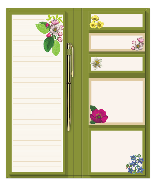Taco de Notas con Bolígrafo - Floral Vintage