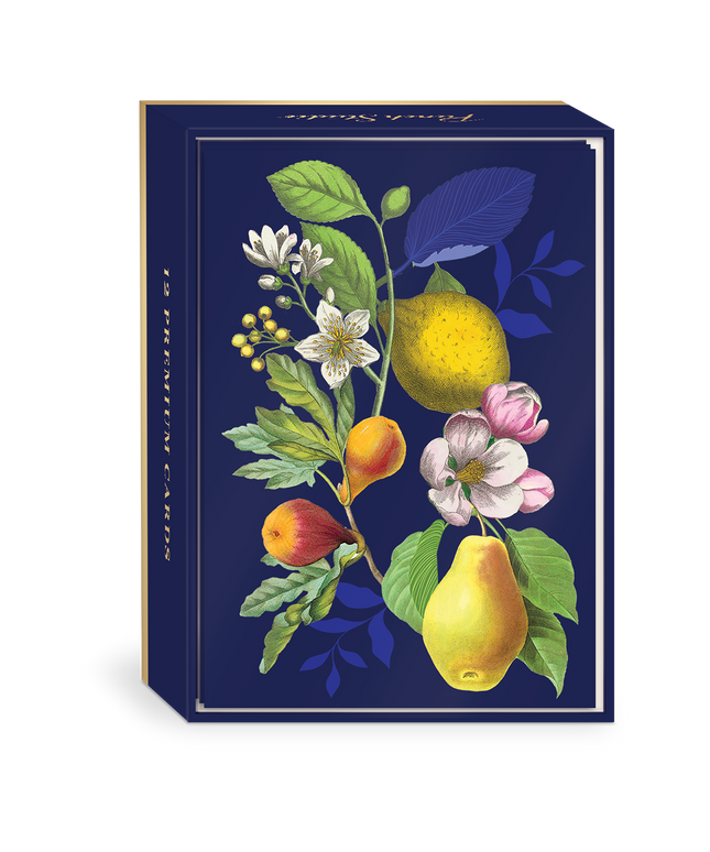 Tarjetas en Caja - Frutas Florales Vintage Relieve