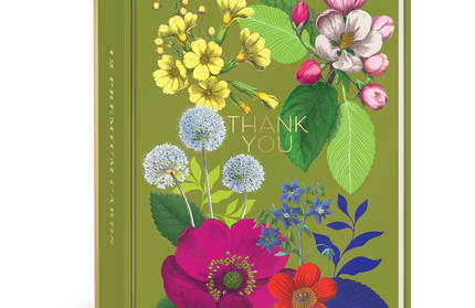 Tarjetas en Caja - Gracias Floral Vintage Relieve