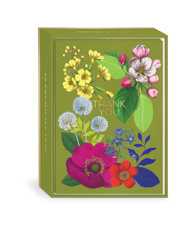 Tarjetas en Caja - Gracias Floral Vintage Relieve