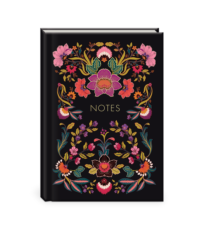 Libreta Tapa Dura - Renacimiento Negro Foil Dorado