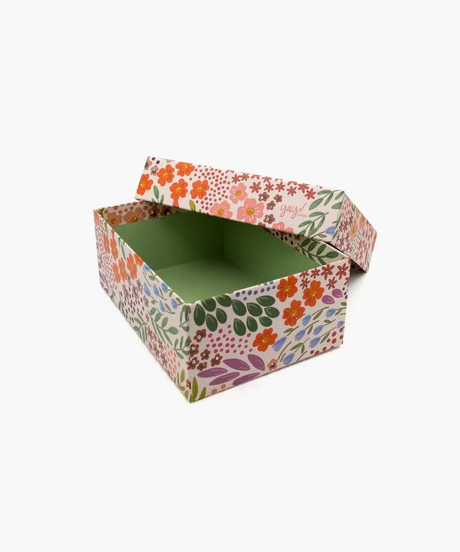Caja Regalo Cartón Mediana - Floral