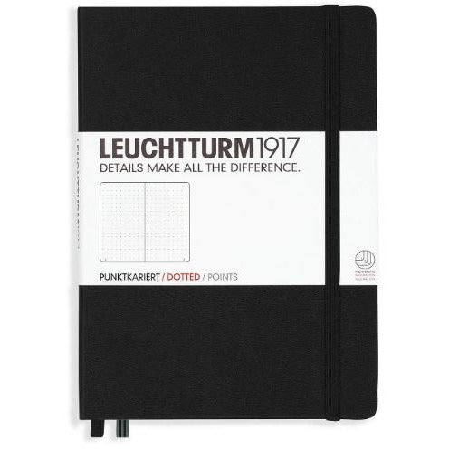 Libreta Mediana Tapa Dura Punteada Negra