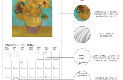 Calendario 2026 Pared Mini 12M - Van Gogh