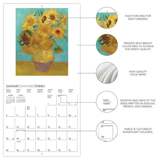 Calendario 2026 Pared Mini 12M - Van Gogh