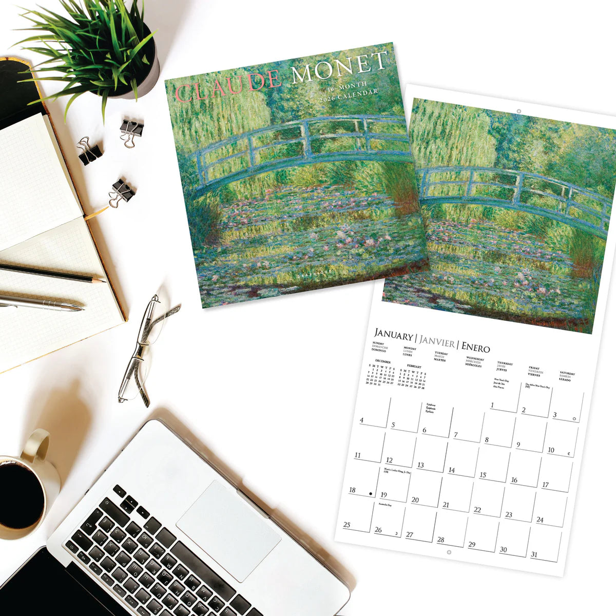 Calendario 2026 Pared Mini 12M - Monet