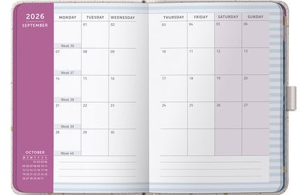 Agenda 2026 Chica 12M Sem Vista - Gold Spray