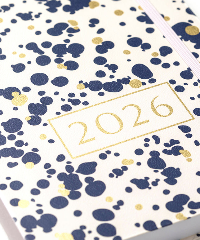 Agenda 2026 Mediana 12M Sem Vista - Azul Spatter