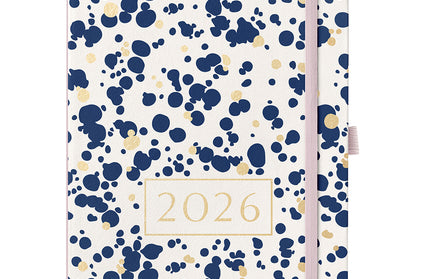 Agenda 2026 Mediana 12M Sem Vista - Azul Spatter