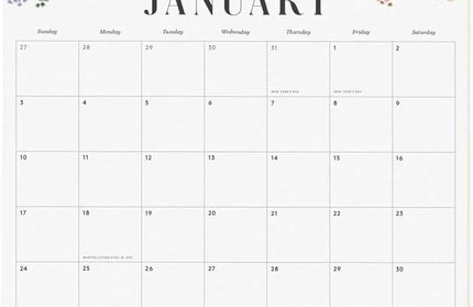 Calendario 2027 Floral