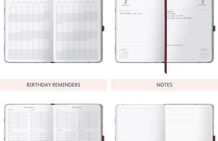 Agenda 2026 Mediana 12M Sem Vista - Rosa Ribbon