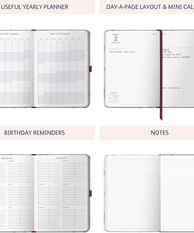 Agenda 2026 Mediana 12M Sem Vista - Rosa Ribbon