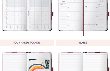 Agenda 2026 Chica 12M Sem Vista - Floral Borgoñas