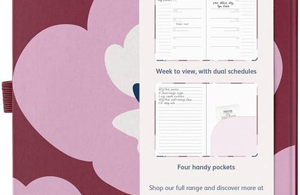 Agenda 2026 Chica 12M Sem Vista - Floral Borgoñas